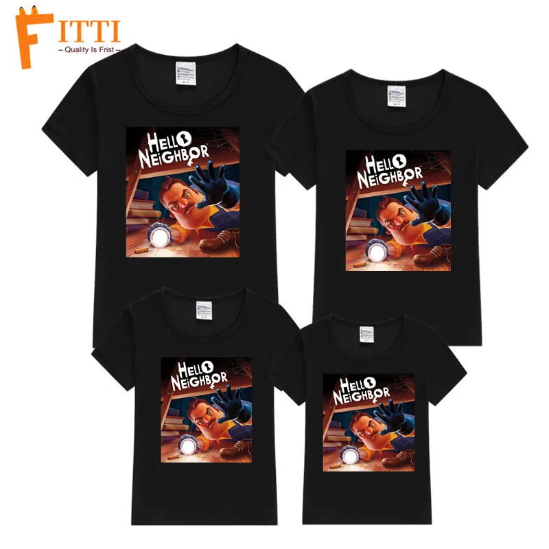 

Matching Family Outfits Game Hello Neighbor Cotton T-shirt Family Matching Look Father Daughter Son Mommy Me Clothes