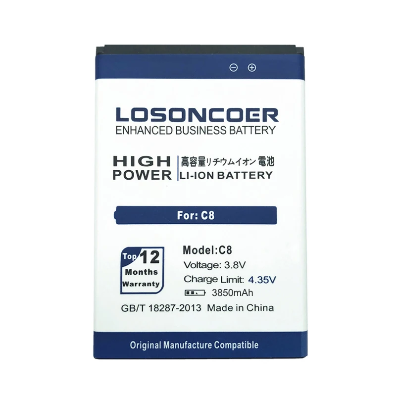 LOSONCOER 3850mAh C8 батарея для Oukitel C8 батарея