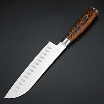 

Chef's Knife 7 Inch Sharp Chopper Knife Chef Multi Knife Kitchen Knife Cutting Meat Household Santoku Knives