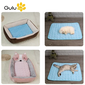 

5 Sizes Soft Cooling Summer Pet Dog Pad Mat Cat Mat Pet Ice Pad Pet Cool Mat Bed Cat Seat Sleeping Cushion Small Pets Supplies
