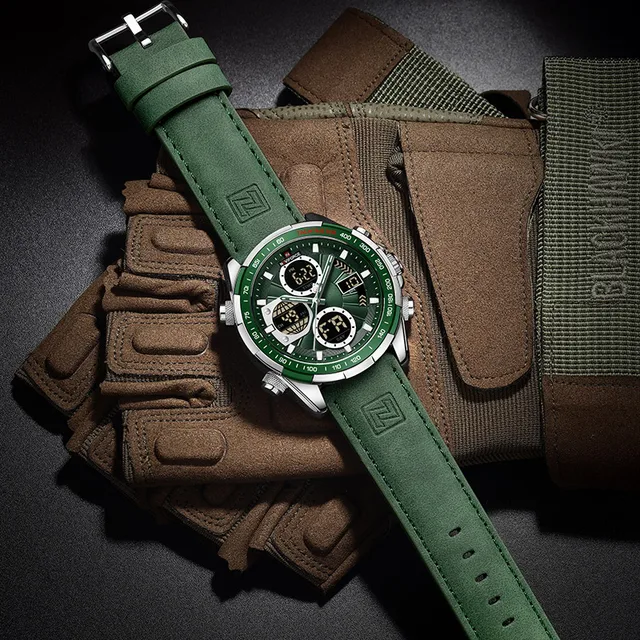 New NAVIFORCE Military Watches for Men Luxury Sport Chronograph Alarm WristWatch ​Waterproof Quartz Big Clock Digital Male Watch 2