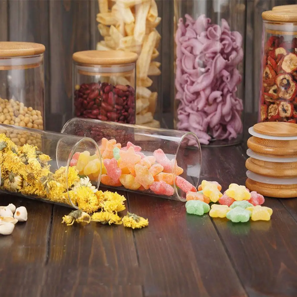 Glass Jars Sealed Cans with Cover Kitchen Food Storage Bottles Large Capacity Mason Spice Jars Candy Storage banks Tea Box