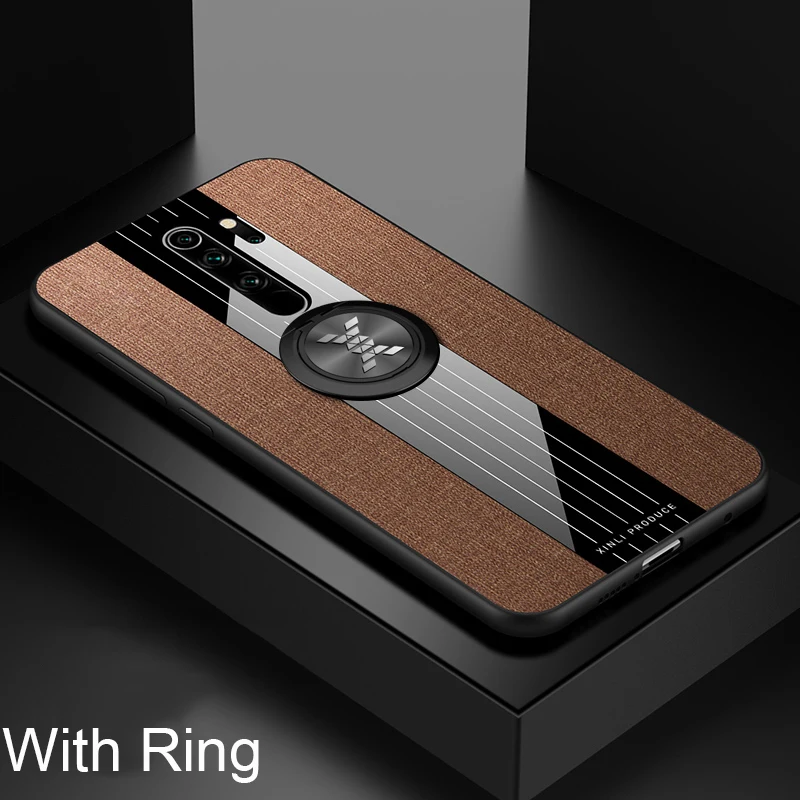 For Xiaomi Redmi Note 8 Pro Case Matte Cover For Xiomi Xiaomi Redmi Note 8 Note8 Shockproof Phone Case Magnetic Ring Holder - Цвет: Brown With Ring