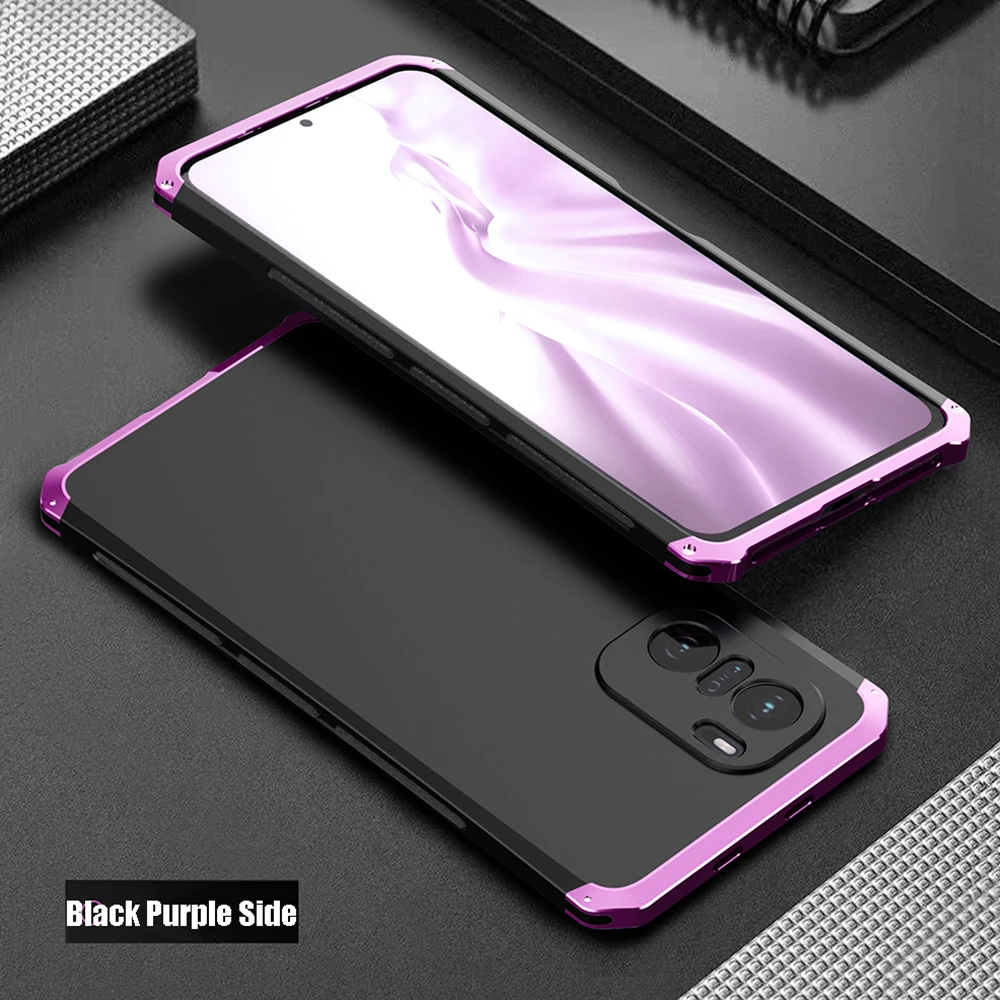 Dropshipping Anti-fall Metal Frame PC Back For Xiaomi Redmi K40 PRO Aluminum Shockproof Armor Alloy K40Pro Bumper Case Cover