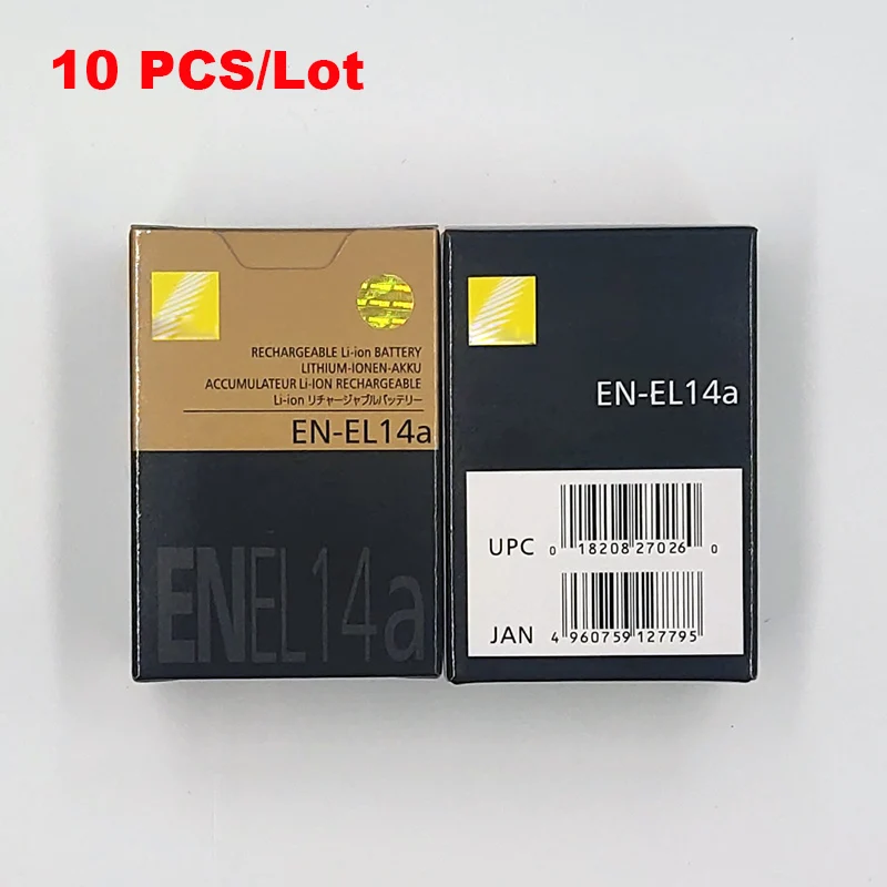 10 шт./лот EN-EL14A ENEL14 EN EL14A Аккумулятор для камеры Nikon D5500 D5300 D5200 D3200 D3300 D5100 P7800 P7700 P7100 P7000