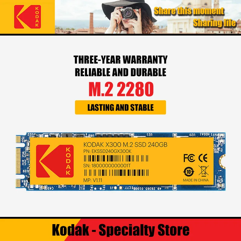 Kodak X300 M.2 SSD 120GB 240GB 480GB nvme pcie Внутренний твердотельный диск HDD жесткий диск дюймовый ноутбук Настольный ПК диск