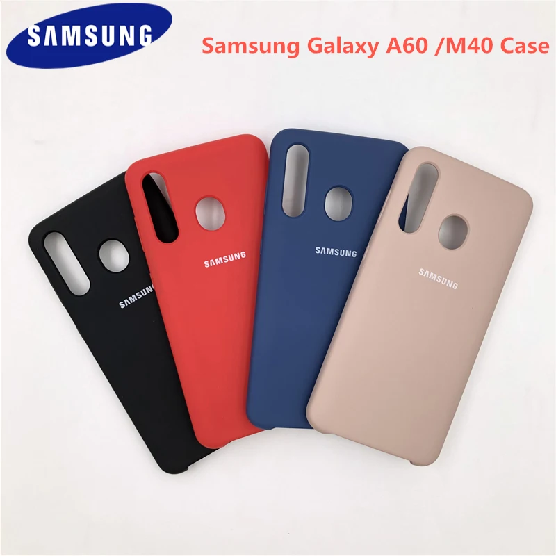 

Original Samsung Galaxy A60/M40 Mobile Phone Case Silicone Cover For Galaxy A 60 M40 Soft Protective Case With logo& side button