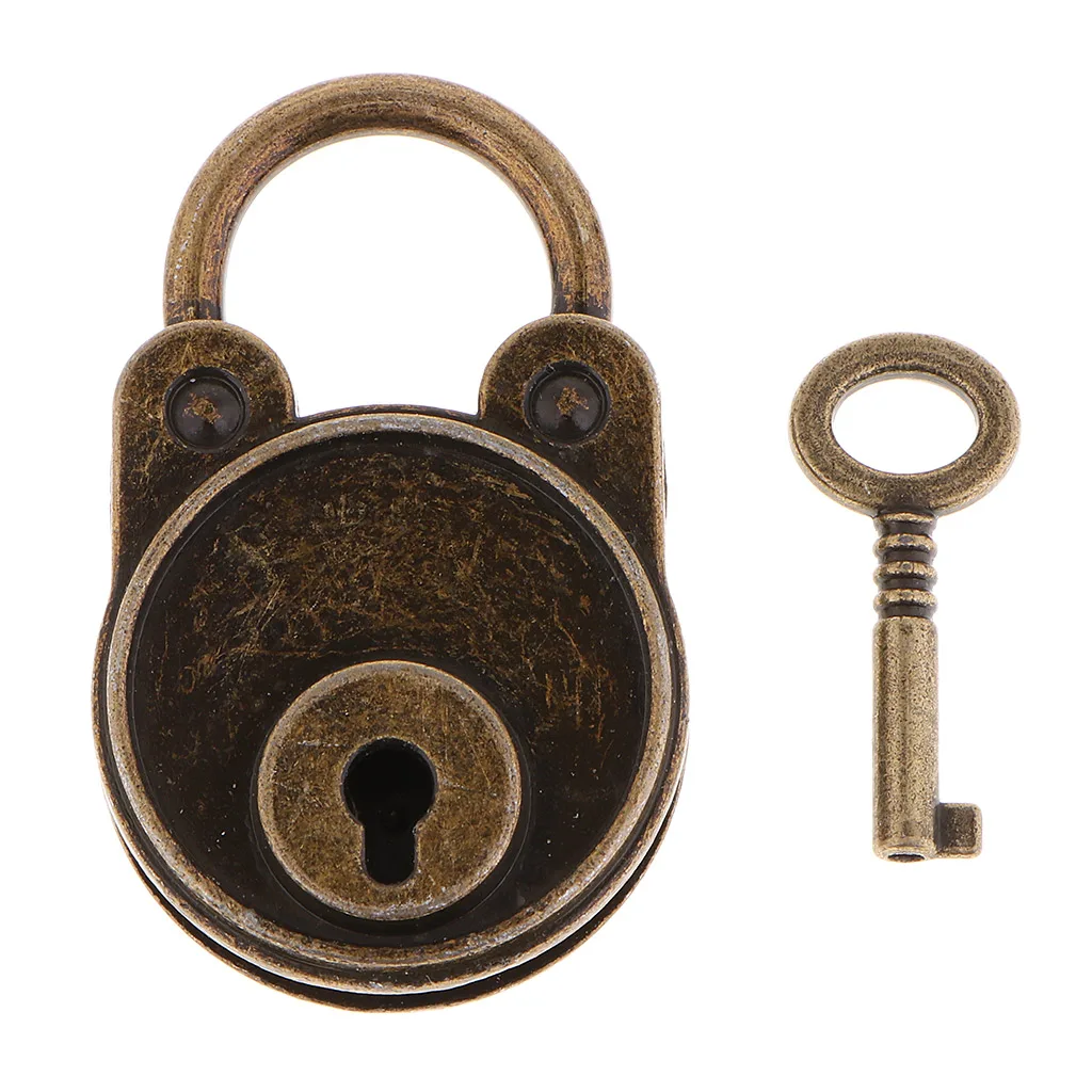 Vintage Bear Shape Padlocks Cabinet Furniture Locks For Suitcase Bronze