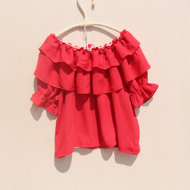 Girls' Chiffon Ruffle Blouse 4