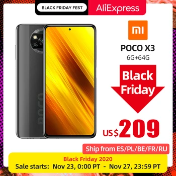 

In stock Global Version Xiaomi POCO X3 NFC 6GB 64GB Snapdragon 732G Smartphone 64MP Camera 5160mAh 33W Charge 6.67" PocoX3