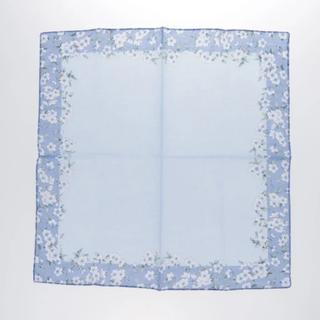 3pc Pink Blue White Handkerchiefs Women Flower Printed Hanky Soft Kerchiefs Wedding Party Hankie 43X43cm Ladies Handkerchief 