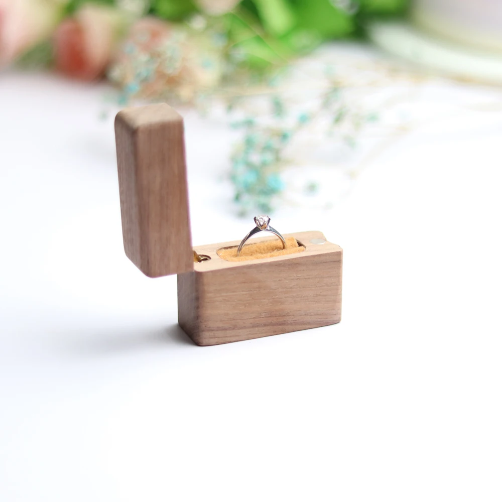 Handmade Rustic Wedding Ring Box Holder Custom Ring Box Wedding Valentines Engagement Wooden Ring Bearer Box (6)