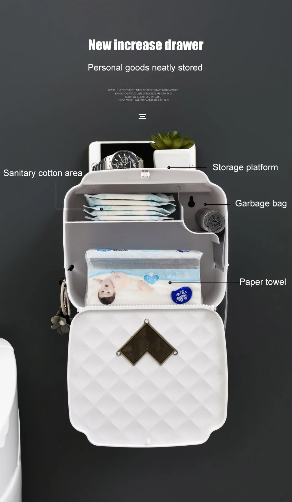 ONEUP портативный держатель для туалетной бумаги пластиковый водонепроницаемый диспенсер для бумаги для туалетной бумаги домашний ящик для хранения аксессуары для ванной комнаты