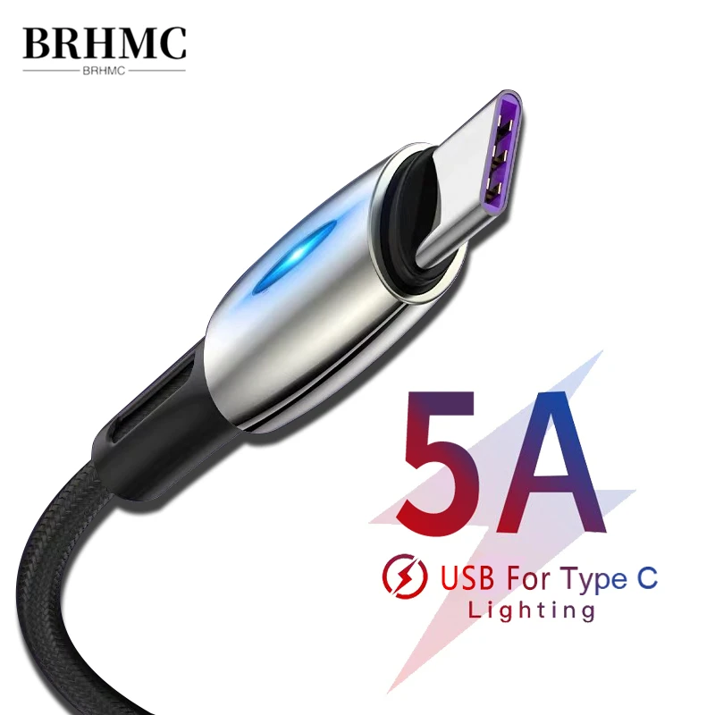 Кабель USB-Type C для телефонов Android с подсветкой 5A 0.3-2 м | Мобильные телефоны и