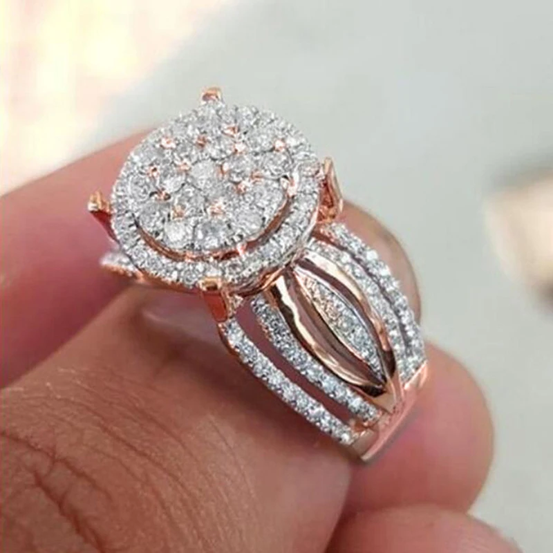 Элегантные обручальные кольца, высокое качество, хрустальное классическое кольцо Fingure, лучший подарок для друга, очаровательное свадебное ювелирное изделие, размер 6-12