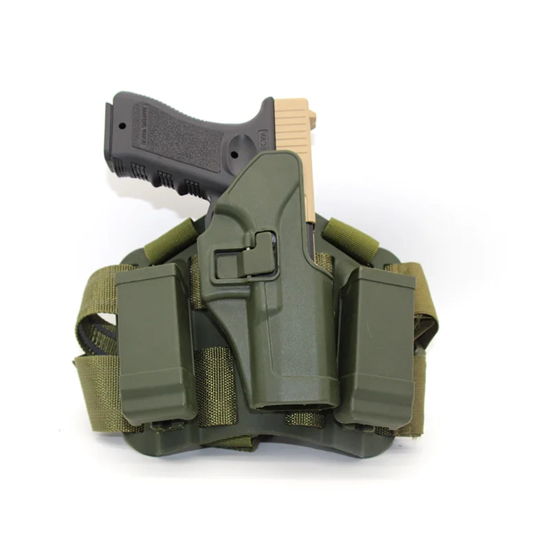green leg holster Тактическая набедренная кобура для пистолета для Glock 17 19 22 23 31 32 страйкбол ящик для пневматической винтовки правая рука военный охотничий пистолет набедренная сумка - Цвет: green leg holster