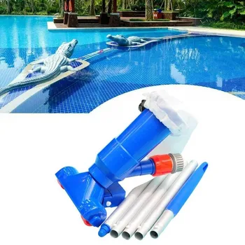 

1pc Swimming Pool Nozzle Suction Head With 5 Sections Of 120cm Telescopic Rod Outdoor Swimming Pool Vacuum Jet Cleaning Tool