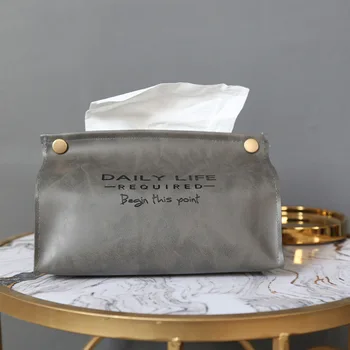 

Modern PU Leather Tissue Box Napkin Holder Box Removable Tissue Storage Container Case for Office Home Decoration Accessories
