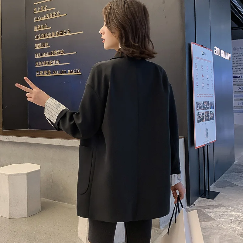 

2019 Autumn New Style Korean-style WOMEN'S Top Casual Loose-Fit Versatile Suit Long Sleeve Slimming Small Suit Coat Women's