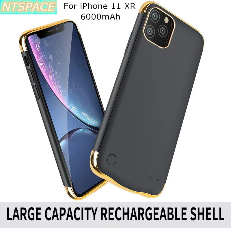 

Portable Power Bank Charging Case For iPhone 11 XR Backup Battery Charger Cover 6000mAh Extended Phone Battery Power Case
