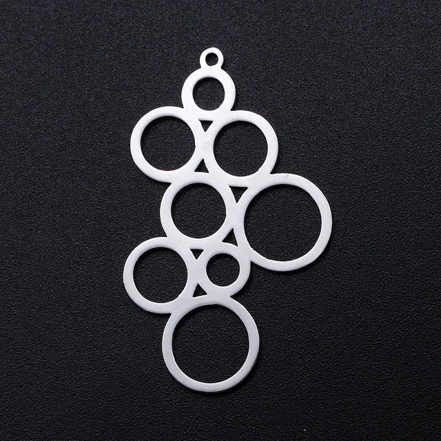 5pcs/lot Stainless Steel Geometry Circles Charms Pendants Wholesale Never  Tarnish Top Quality Bracelet Making Charms