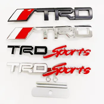 

1pcs 3D metal TRD car logo grill emblem decal chrome car sticker car styling for Toyota CROWN REIZ PRIUS COROLLA PREVIA Camry