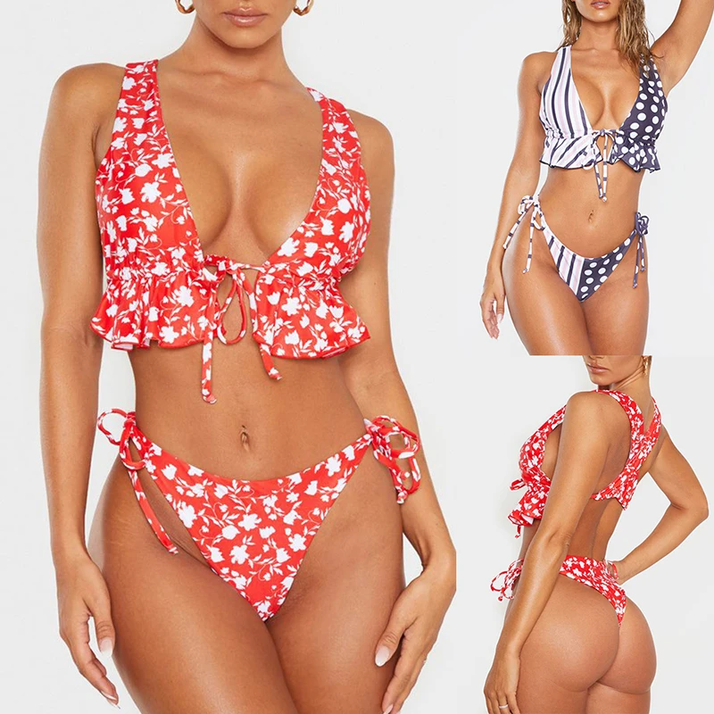 push up ruffle bikini