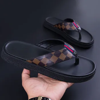 

Flip flop male 2020 summer new wear non-slip slippers male trend leather men's beach sandals and slippers outdoor Мужские сандал