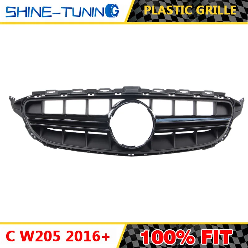 Передняя решетка подходит для mercedes New C Class W205 amg C180 C200 C250 C300 2016 2018 2019 + без