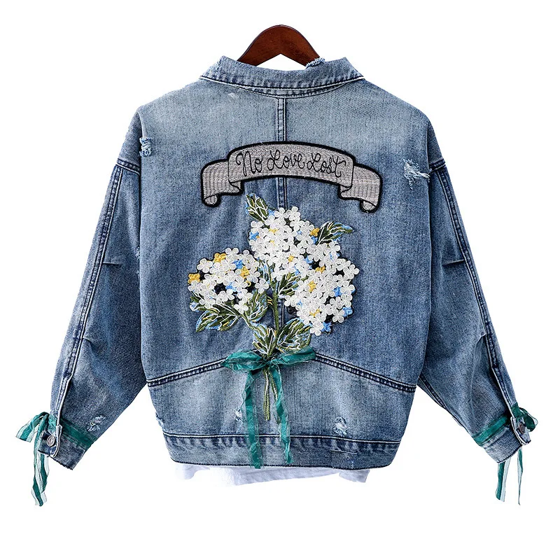 denim jacket embroidery womens