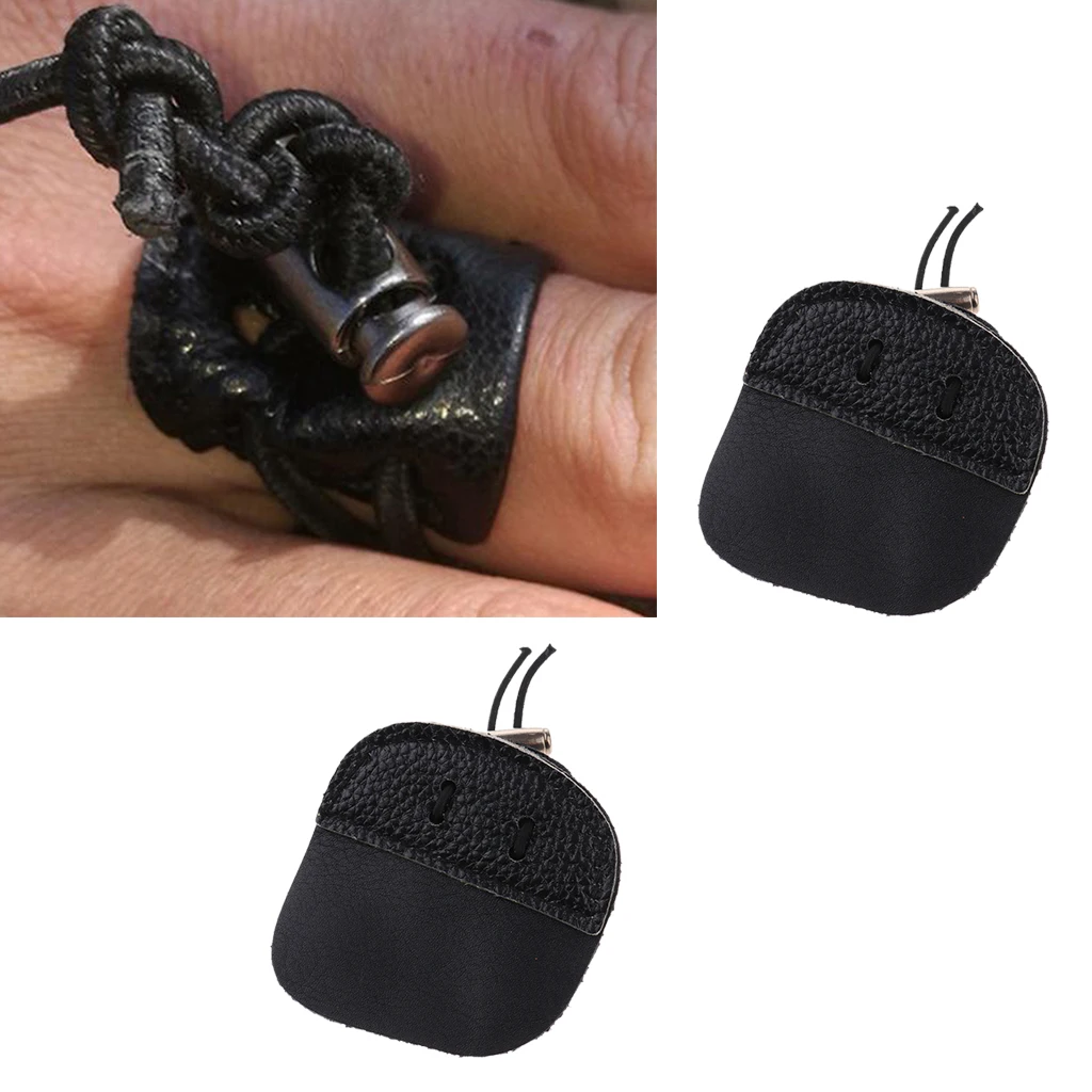 1 Pair Archery Finger Tabs, Recurve Bow Hunting Finger Protector - fits Right/Left Hand
