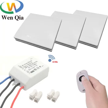 

Wenqia smart light switch Universal Wireless Remote Control 433Mhz rf Relay Receiver AC220V and Remote LED/fan lamp controller