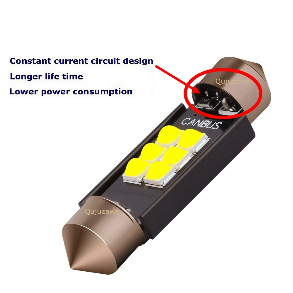 Festoon 31mm 36mm 39mm 41mm 고품질 최고 밝은 led 전구 c5w 차 돔 빛 canbus no error 자동 실내 독서 램프