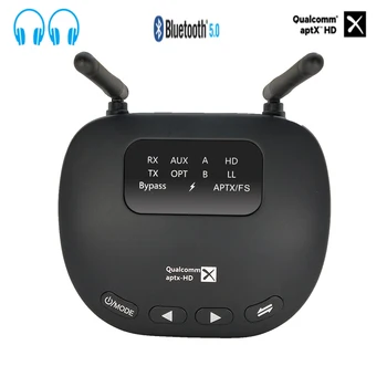 

3 In 1 80m Bluetooth 5.0 Audio Transmitter Receiver CSR8675 aptX HD & apt-X LL Wireless Adapter for TV PC,Optical RCA AUX 3.5mm