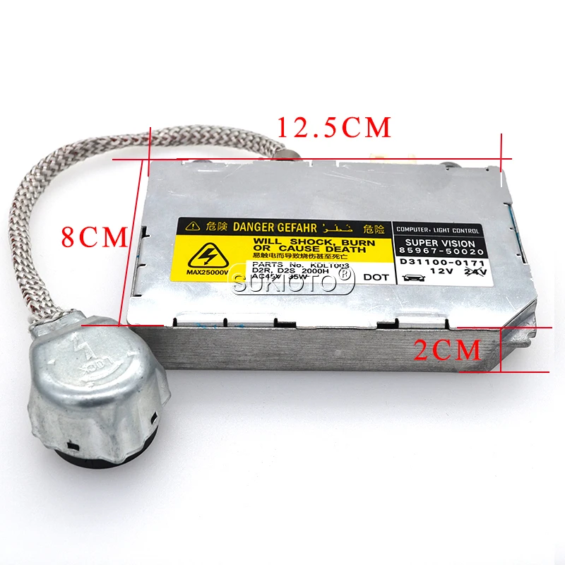 SUKIOTO OEM Replacement DDLT002 85967-50020 D2S Xenon HID Ballast Kit 35W Cnlight Xenon Bulb Lamp D2S 6000K 8000K 4300K 5000K (2)