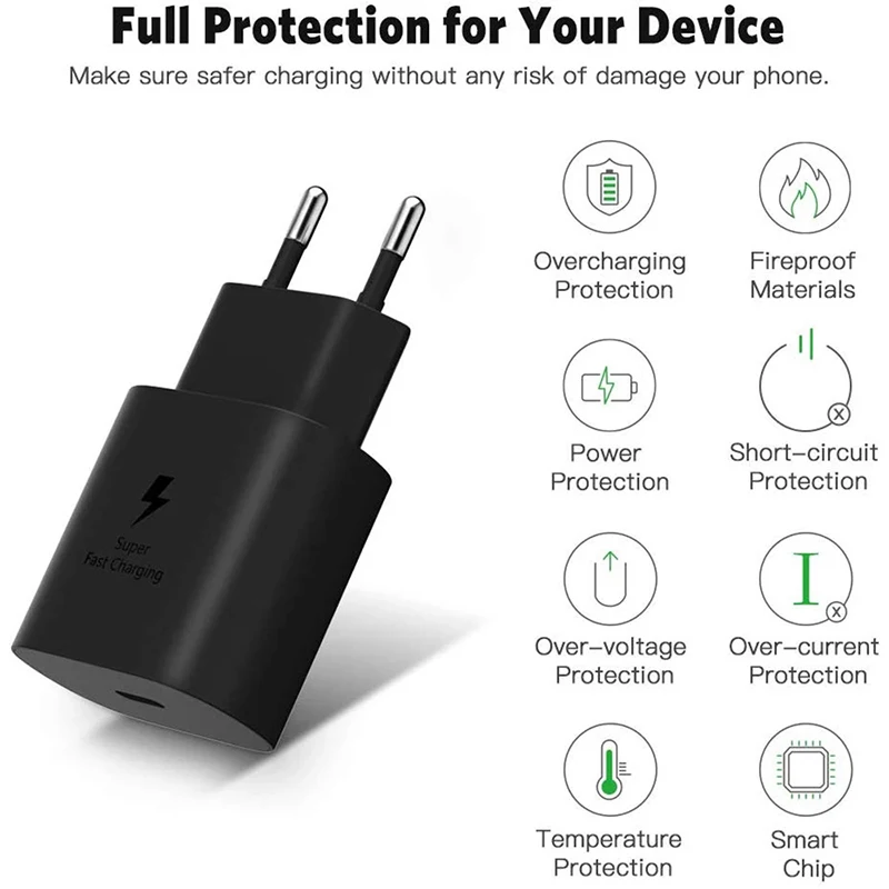 100% Original Samsung Note 10 MobilePhone super fast charger 25 w EU Travel Usb PD PSS Fast Charge Adapter EP-TA800 note 10 plus usb triple socket