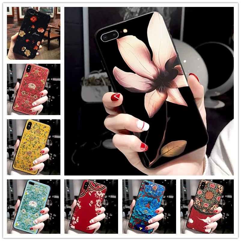 

For Huawei Mate 9 Case 3D Flower Emboss Silicone Phone Cases For Huawei Mate 10 9 Pro 8 Cover Soft Mate10 Mate9 Mate8 10Pro