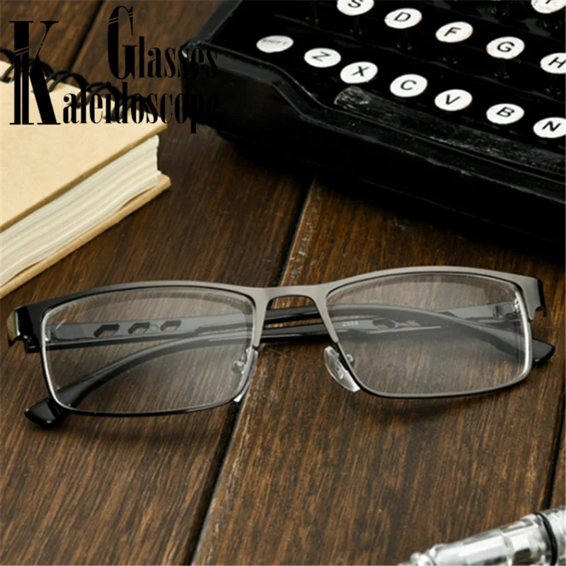 Square Myopia Glasses Students-1.0-1.5-2-2.5-3-3.5 to-6.0 Women Men Metal Frame Short Sight Eyewear Unisex Eyeglasses Frames