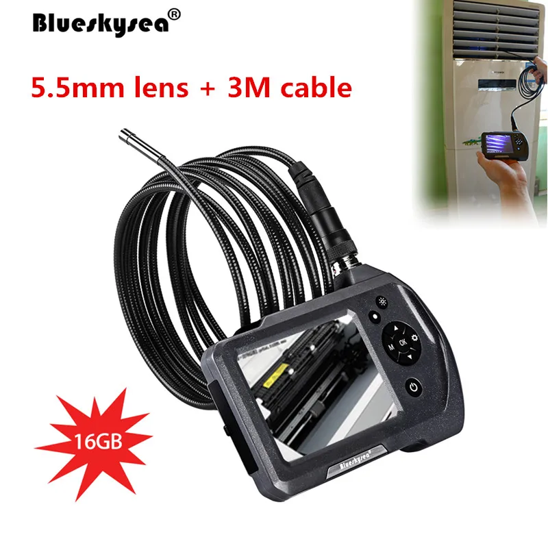 

NTS150 5.5mm endoscope Camera New 3.5" color LCD Display Monitor Inspection Endoscope 6 LEDS Borescope 3Meters Snake Tube Camera