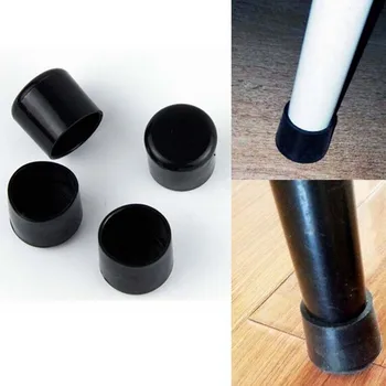 

Black 22mm Chair Leg Caps PVC Plastic Feet Protector Pads Furniture Table Covers Round Bottom 4pcs/set