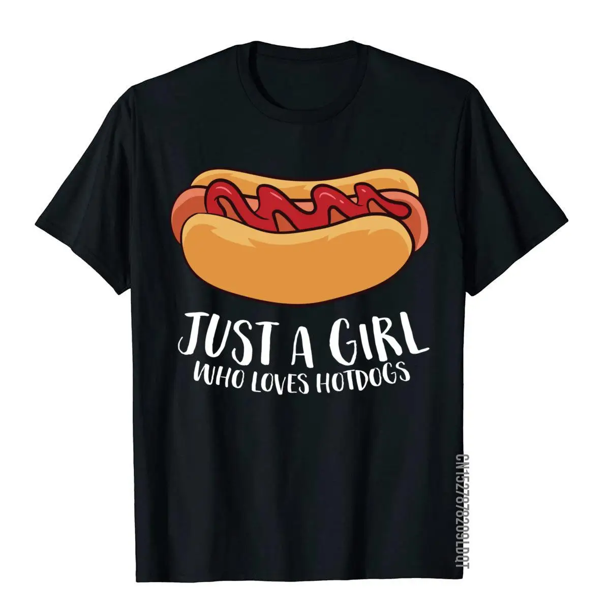 Just a Girl Who Loves Hotdogs Funny Hot Dog Girl Pullover Hoodie__B13241black