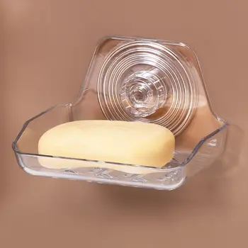 

Wall Mounted Self Adhesive Soap Dish Holder No Drilling Sponge Storage Box Rack Shelf For Bathroom