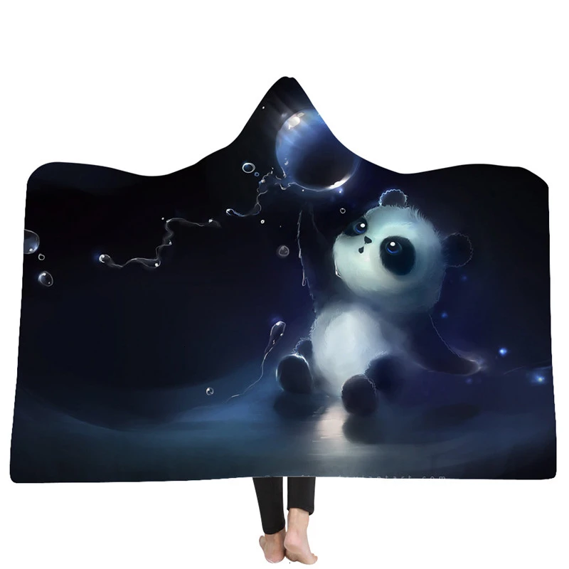 Одеяло с капюшоном с рисунком животных из мультфильмов, супер мягкое зимнее теплое одеяло для дивана, кровати, путешествий, самолета, холодостойкое одеяло с капюшоном - Цвет: Model 20