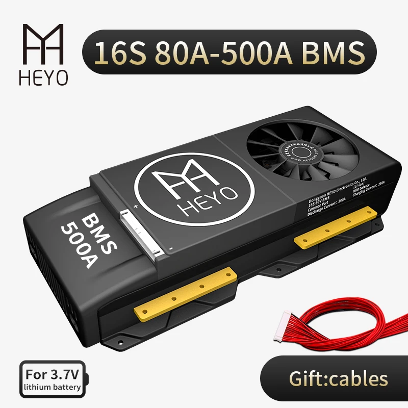 Защитная плата HEYO 16S 60V NMC Li Ion BMS 80A 100A 200A 300A 400A небольшой баланс вентилятора