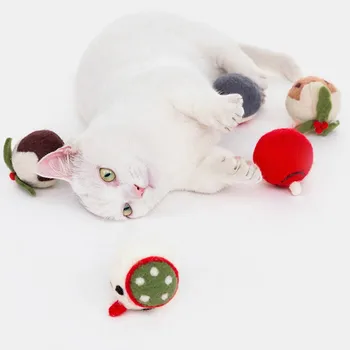 

Pet Christmas Funny Cat Scratching And Bite Resistant Colored Wool Balls 6 Boxes Cute Chew Fur Ball Interactive Cat Dog Toy