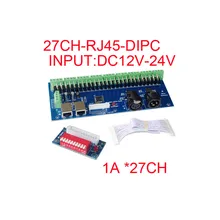 

WS-DMX-27CH-RJ45-DIPC DMX512 Controller 27-channel Decoder DC12V-24V 27A