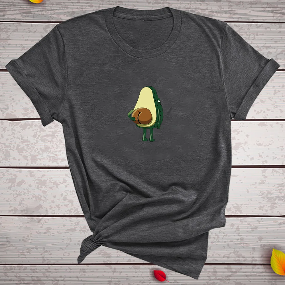 Women Graphic T shirts  Fashion T-shirts 2020 Polyester  Funny Print Avocado frog Tees Short Sleeve Tshirts Girls Gift Tops