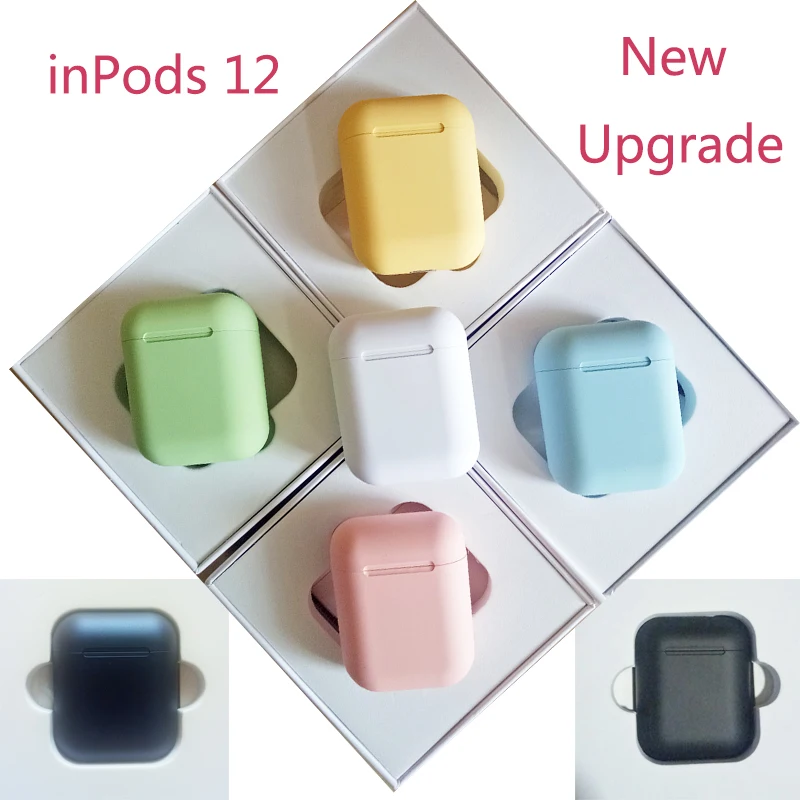 Inpods 12 Bluetooth 5,0 беспроводные наушники TWS Беспроводная Спортивная беспроводная гарнитура с микрофоном бас наушники для телефона PK i7s i9s i12