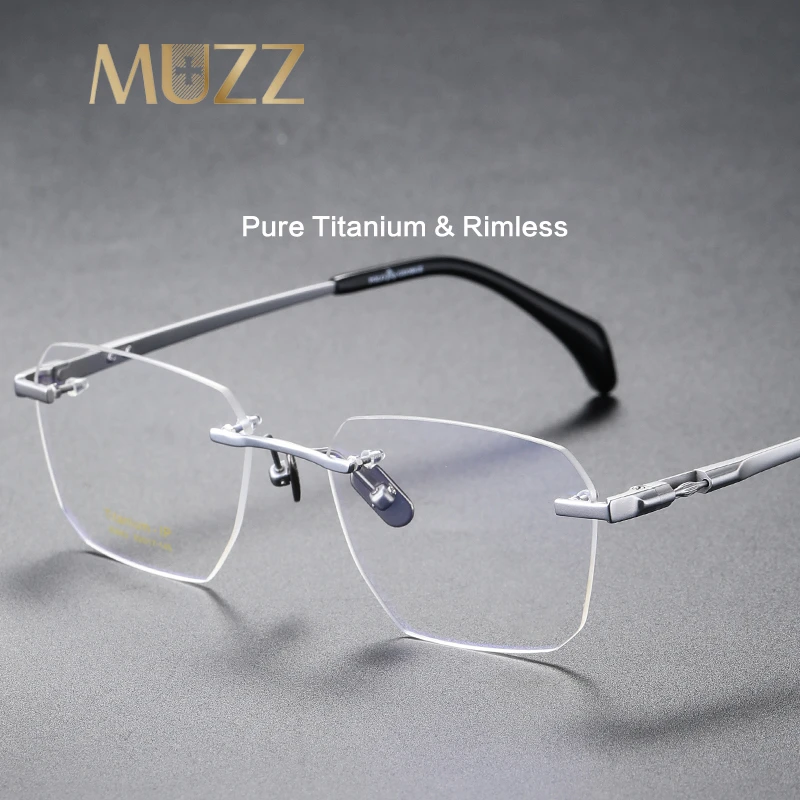 Pure Titanium Rimless Glasses Frame 2022 Men Business Ultralight  Prescription Eyeglasses Frameless Women Myopia Optical Eyewear| | -  AliExpress