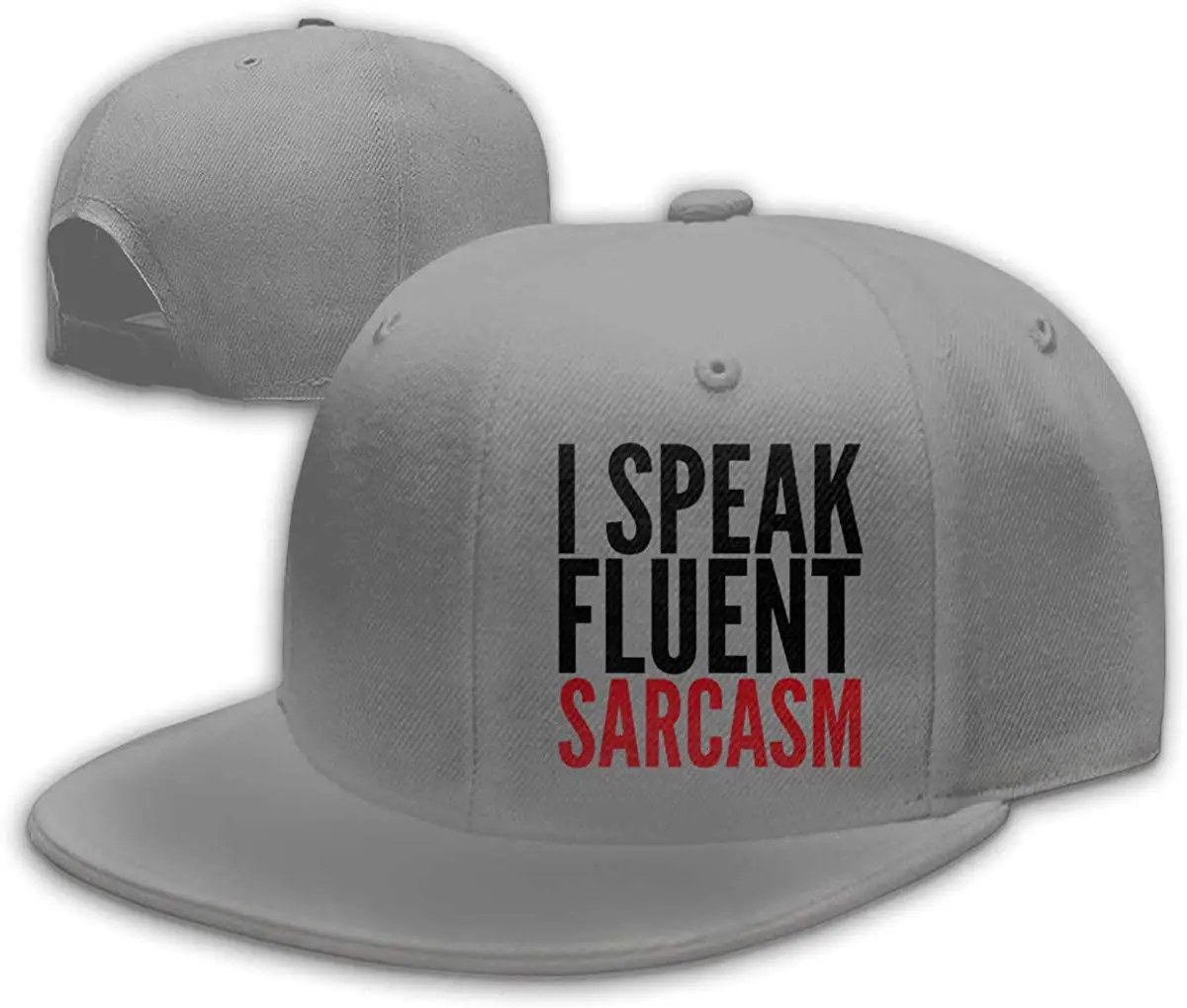 Я говорить свободно сарказм Для мужчин Snapback Flat Bill Бейсбол Кепки Регулируемая СЕРЫЙ